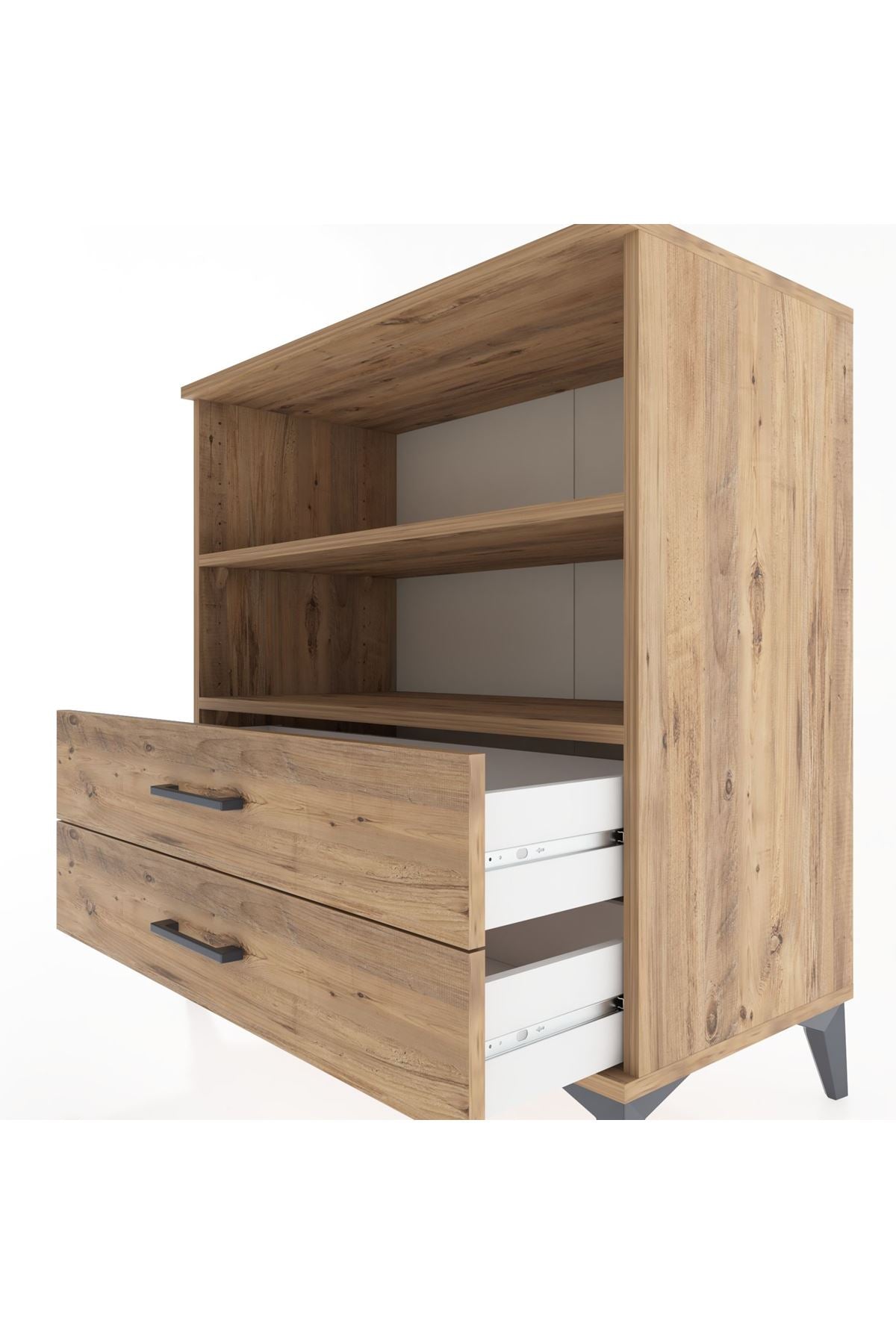 Hyperion Şifonyer 2 Raflı 2 Çekmeceli 88x44x96 Çam-Çam