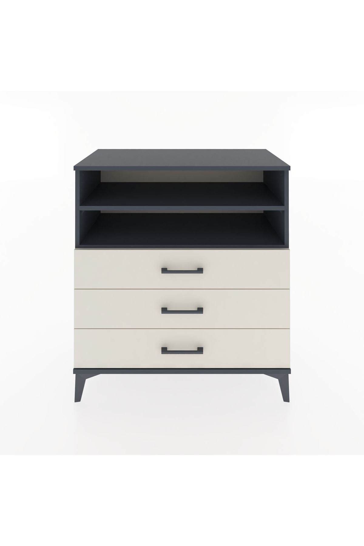 Hyperion Şifonyer 2 Raflı 3 Çekmeceli 88x44x96 Antrasit-Aytaşı