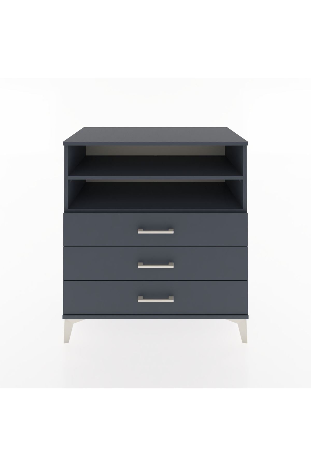 Hyperion Şifonyer 2 Raflı 3 Çekmeceli 88x44x96 Antrasit-Antrasit