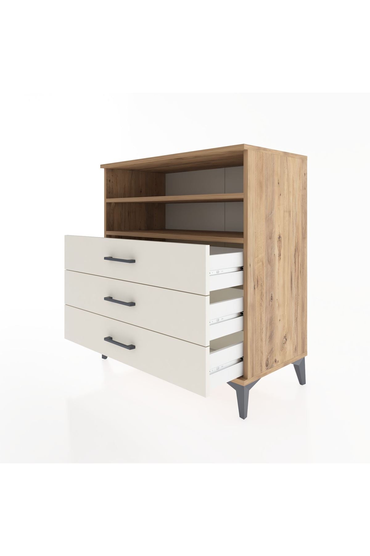 Hyperion Şifonyer 2 Raflı 3 Çekmeceli 88x44x96 Çam-Aytaşı