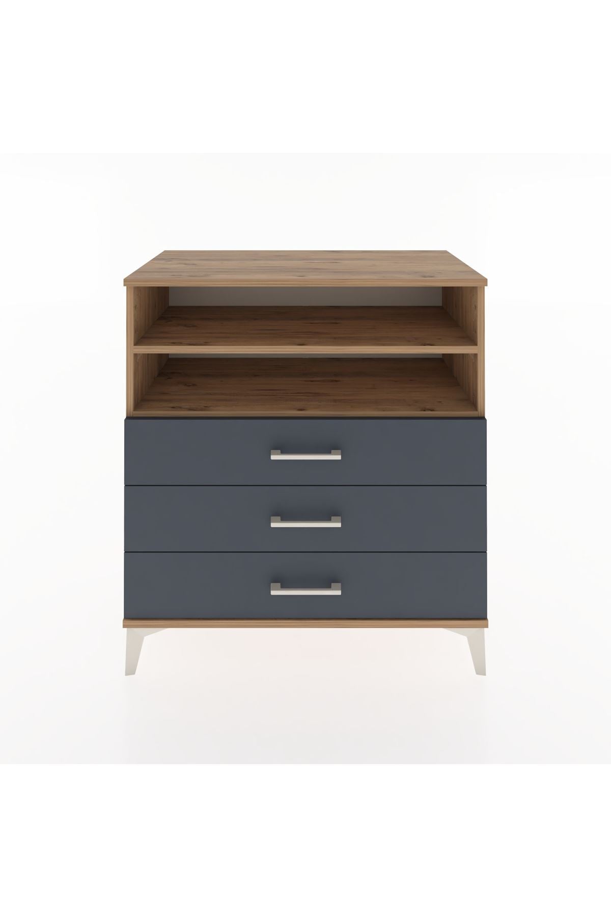 Hyperion Şifonyer 2 Raflı 3 Çekmeceli 88x44x96 Çam-Antrasit