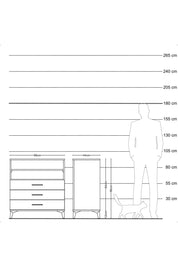 Hyperion Şifonyer 2 Raflı 3 Çekmeceli 88x44x96 Çam-Aytaşı