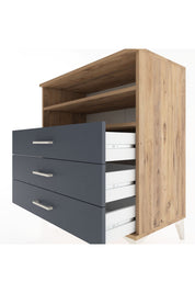 Hyperion Şifonyer 2 Raflı 3 Çekmeceli 88x44x96 Çam-Antrasit