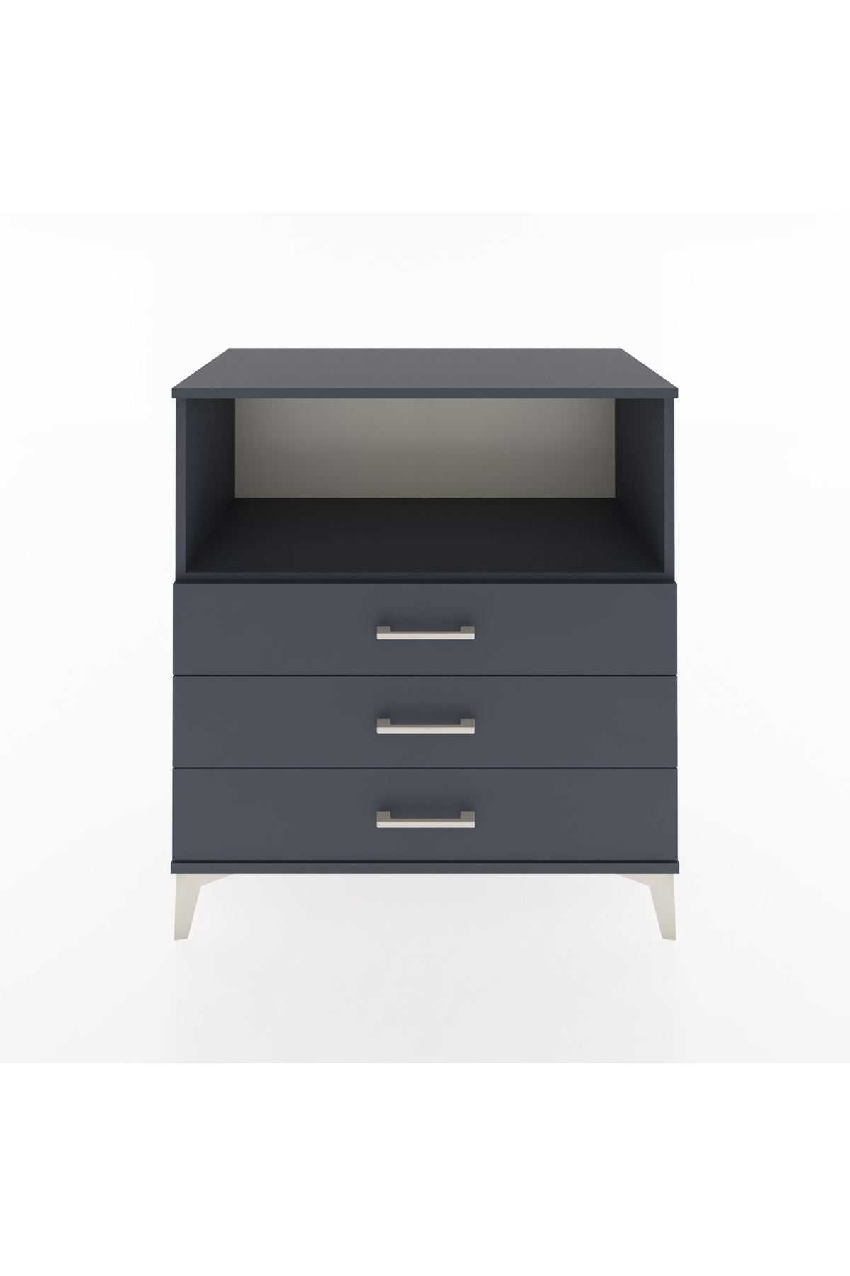 Hyperion Şifonyer Tek Raflı 3 Çekmeceli 88x44x96 Antrasit-Antrasit