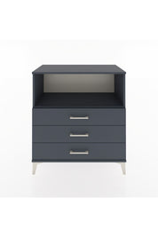 Hyperion Şifonyer Tek Raflı 3 Çekmeceli 88x44x96 Antrasit-Antrasit