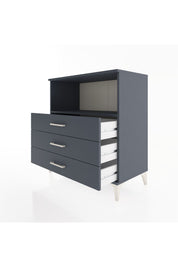 Hyperion Şifonyer Tek Raflı 3 Çekmeceli 88x44x96 Antrasit-Antrasit