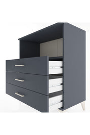 Hyperion Şifonyer Tek Raflı 3 Çekmeceli 88x44x96 Antrasit-Antrasit