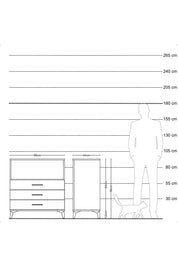 Hyperion Şifonyer Tek Raflı 3 Çekmeceli 88x44x96 Antrasit-Antrasit