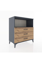 Hyperion Şifonyer Tek Raflı 3 Çekmeceli 88x44x96 Antrasit-Çam