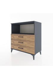 Hyperion Şifonyer Tek Raflı 3 Çekmeceli 88x44x96 Antrasit-Çam