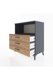 Hyperion Şifonyer Tek Raflı 3 Çekmeceli 88x44x96 Antrasit-Çam