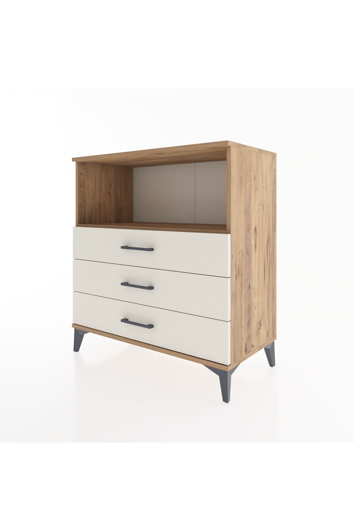 Hyperion Şifonyer Tek Raflı 3 Çekmeceli 88x44x96 Çam-Aytaşı