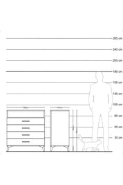 Hyperion Şifonyer Tek Raflı 4 Çekmeceli 88x44x96 Aytaşı-Çam