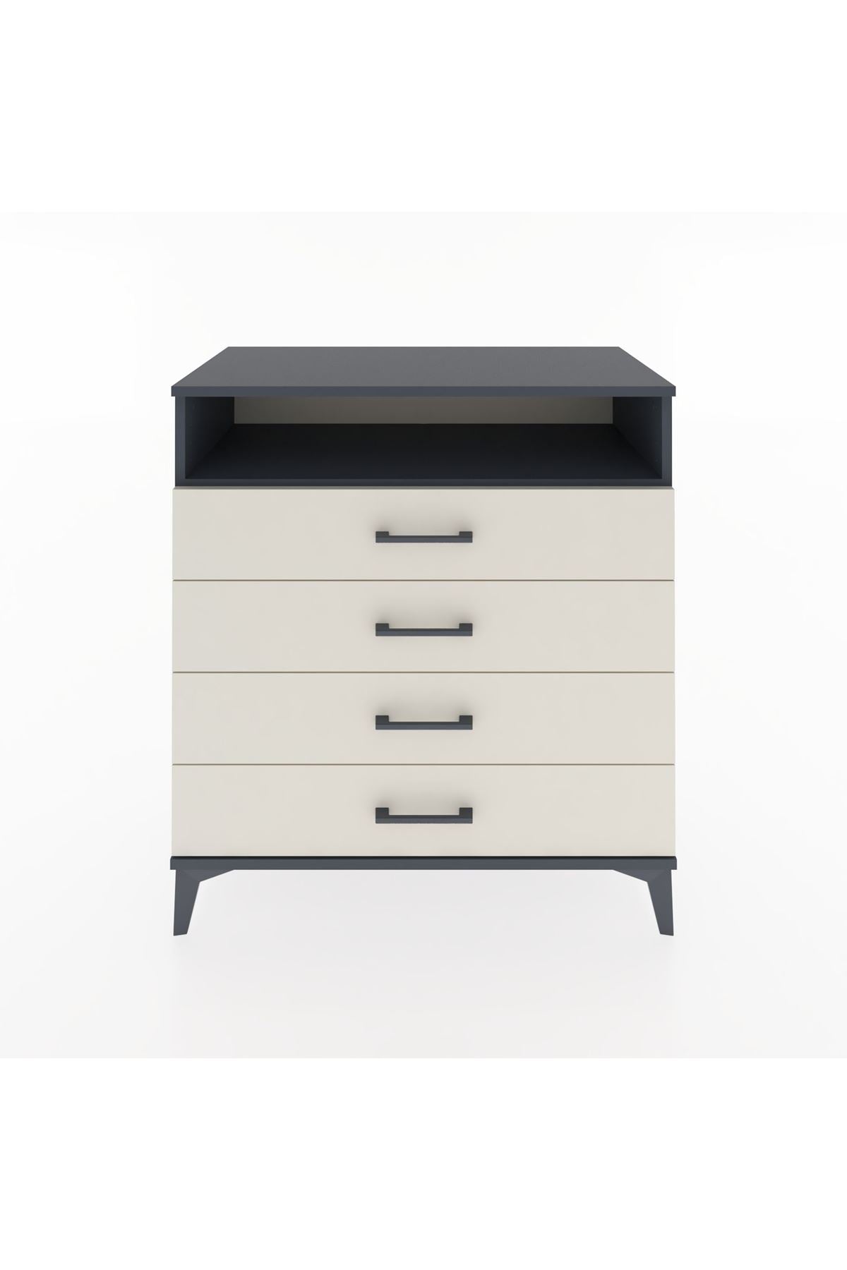 Hyperion Şifonyer Tek Raflı 4 Çekmeceli 88x44x96 Antrasit-Aytaşı