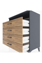 Hyperion Şifonyer Tek Raflı 4 Çekmeceli 88x44x96 Antrasit-Çam