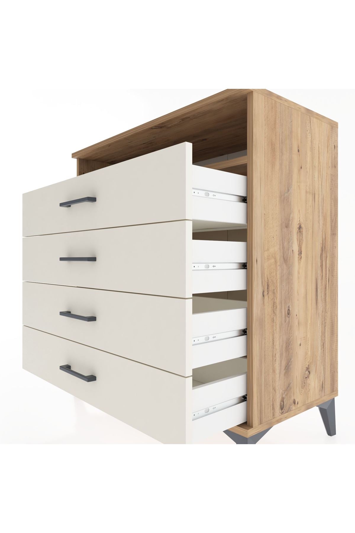 Hyperion Şifonyer Tek Raflı 4 Çekmeceli 88x44x96 Çam-Aytaşı