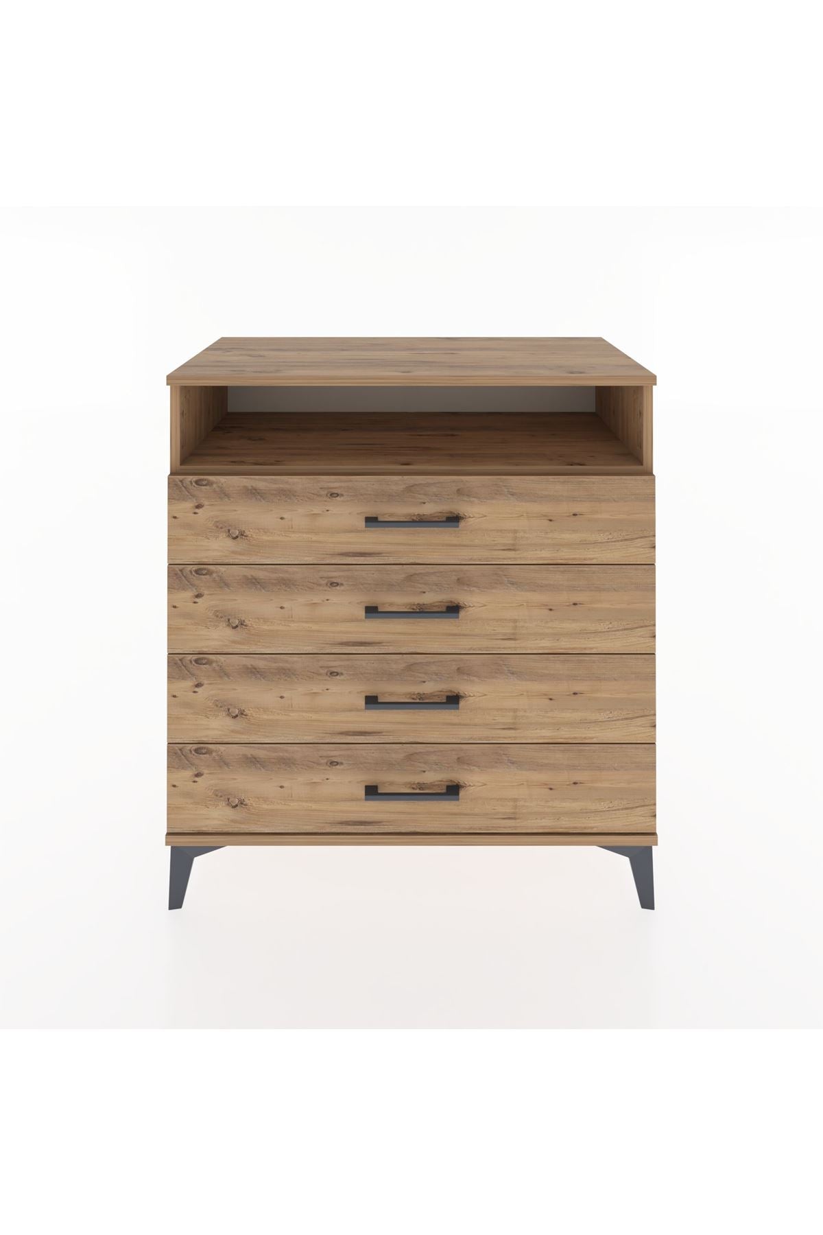 Hyperion Şifonyer Tek Raflı 4 Çekmeceli 88x44x96 Çam-Çam