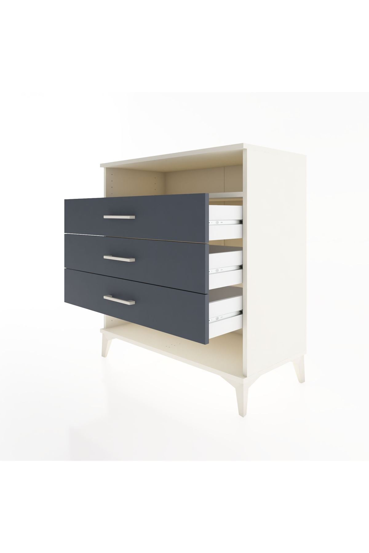 Hyperion Şifonyer Tek Raflı 3 Çekmeceli 88x44x96 Aytaşı-Antrasit