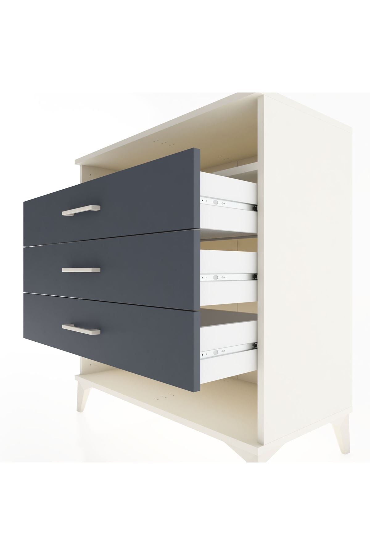 Hyperion Şifonyer Tek Raflı 3 Çekmeceli 88x44x96 Aytaşı-Antrasit