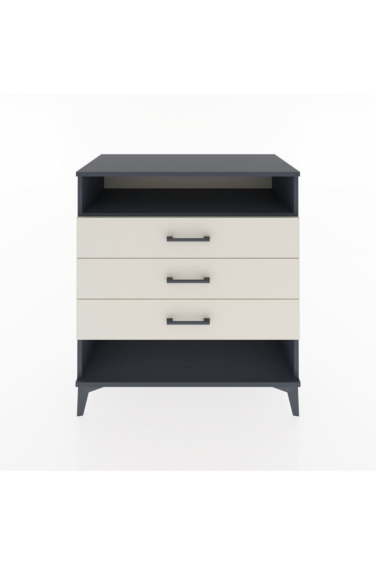 Hyperion Şifonyer Tek Raflı 3 Çekmeceli 88x44x96 Antrasit-Aytaşı