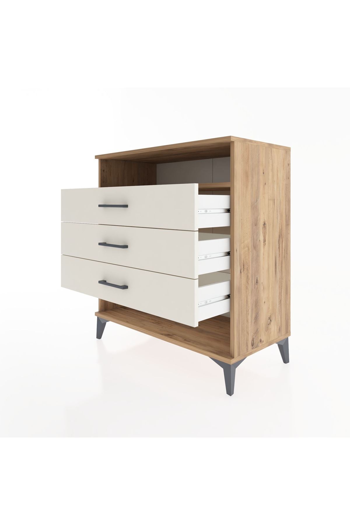 Hyperion Şifonyer Tek Raflı 3 Çekmeceli 88x44x96 Çam-Aytaşı