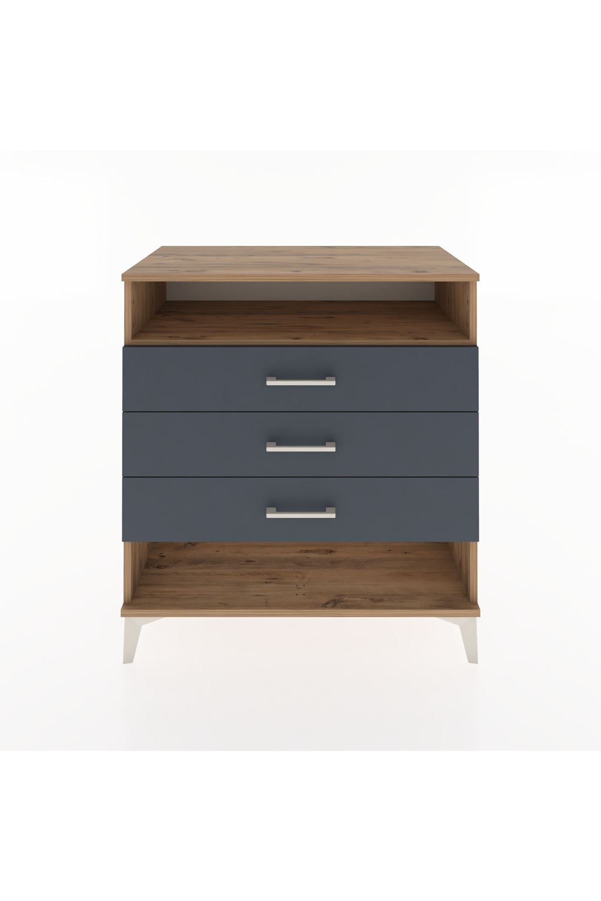 Hyperion Şifonyer Tek Raflı 3 Çekmeceli 88x44x96 Çam-Antrasit