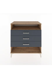 Hyperion Şifonyer Tek Raflı 3 Çekmeceli 88x44x96 Çam-Antrasit