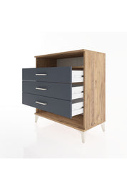 Hyperion Şifonyer Tek Raflı 3 Çekmeceli 88x44x96 Çam-Antrasit