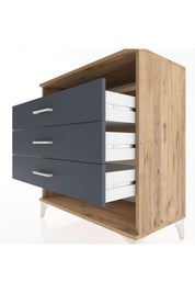 Hyperion Şifonyer Tek Raflı 3 Çekmeceli 88x44x96 Çam-Antrasit