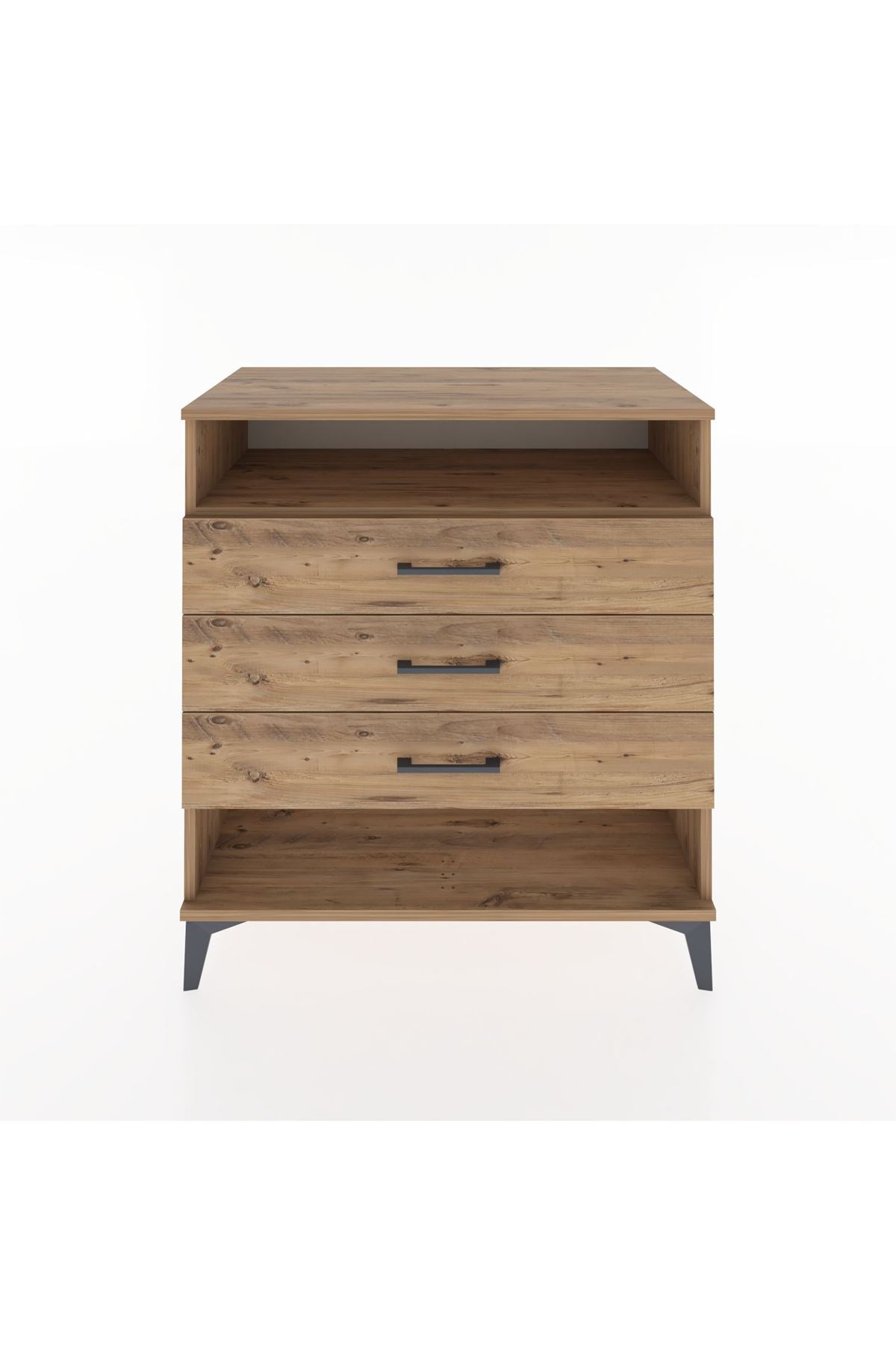 Hyperion Şifonyer Tek Raflı 3 Çekmeceli 88x44x96 Çam-Çam