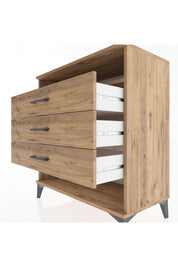 Hyperion Şifonyer Tek Raflı 3 Çekmeceli 88x44x96 Çam-Çam