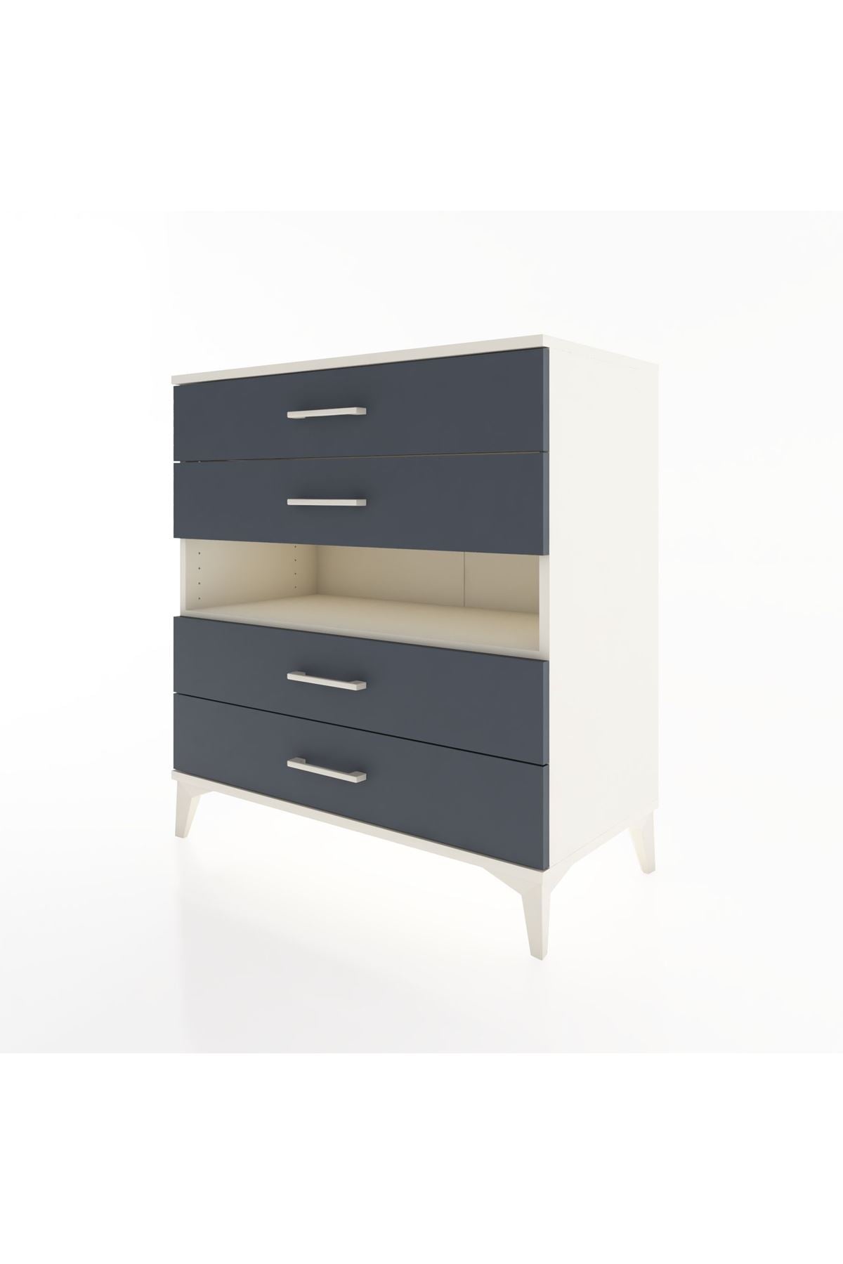 Hyperion Şifonyer Tek Raflı 4 Çekmeceli 88x44x96 Aytaşı-Antrasit