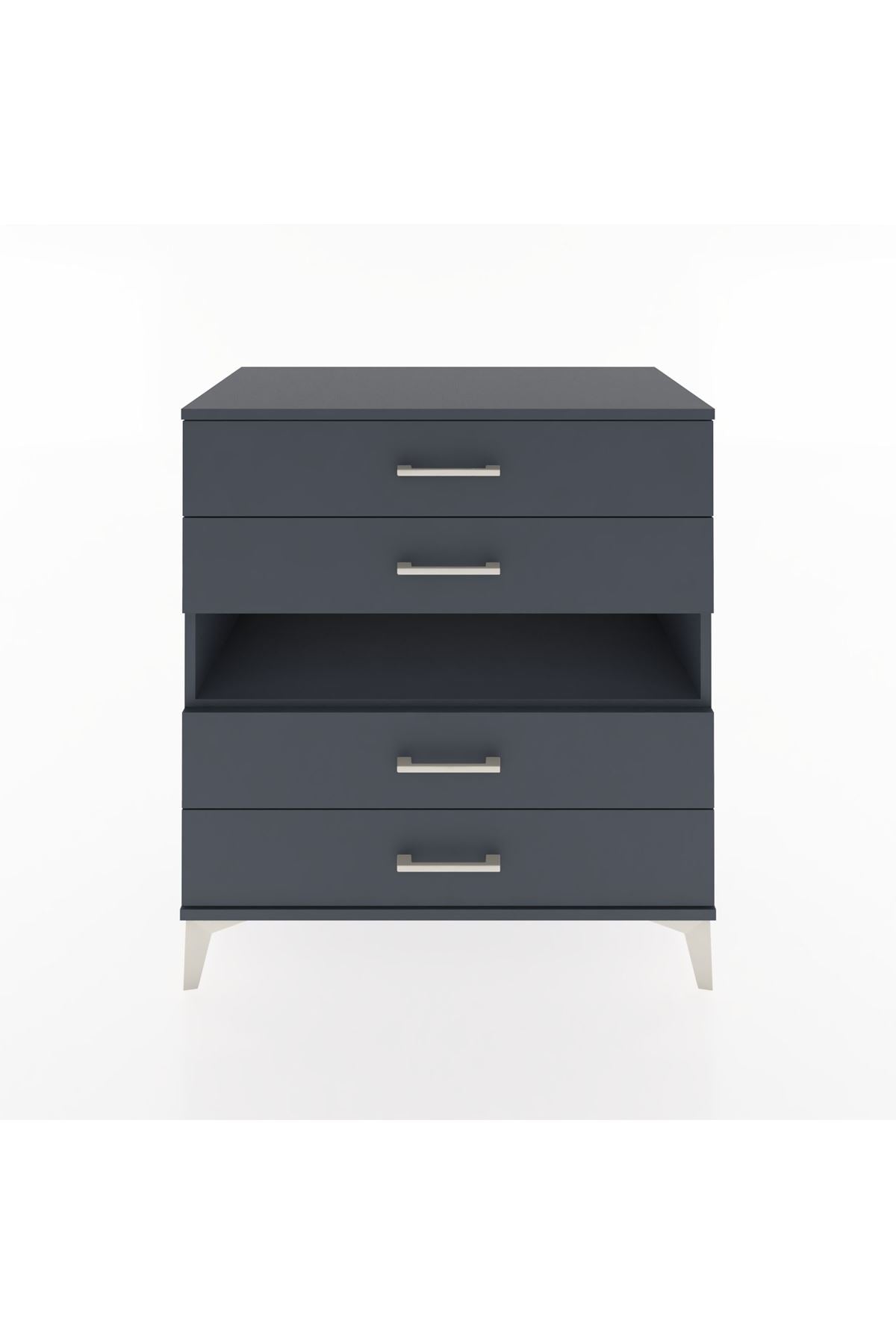 Hyperion Şifonyer Tek Raflı 4 Çekmeceli 88x44x96 Antrasit-Antrasit