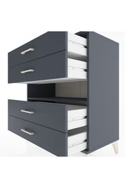 Hyperion Şifonyer Tek Raflı 4 Çekmeceli 88x44x96 Antrasit-Antrasit