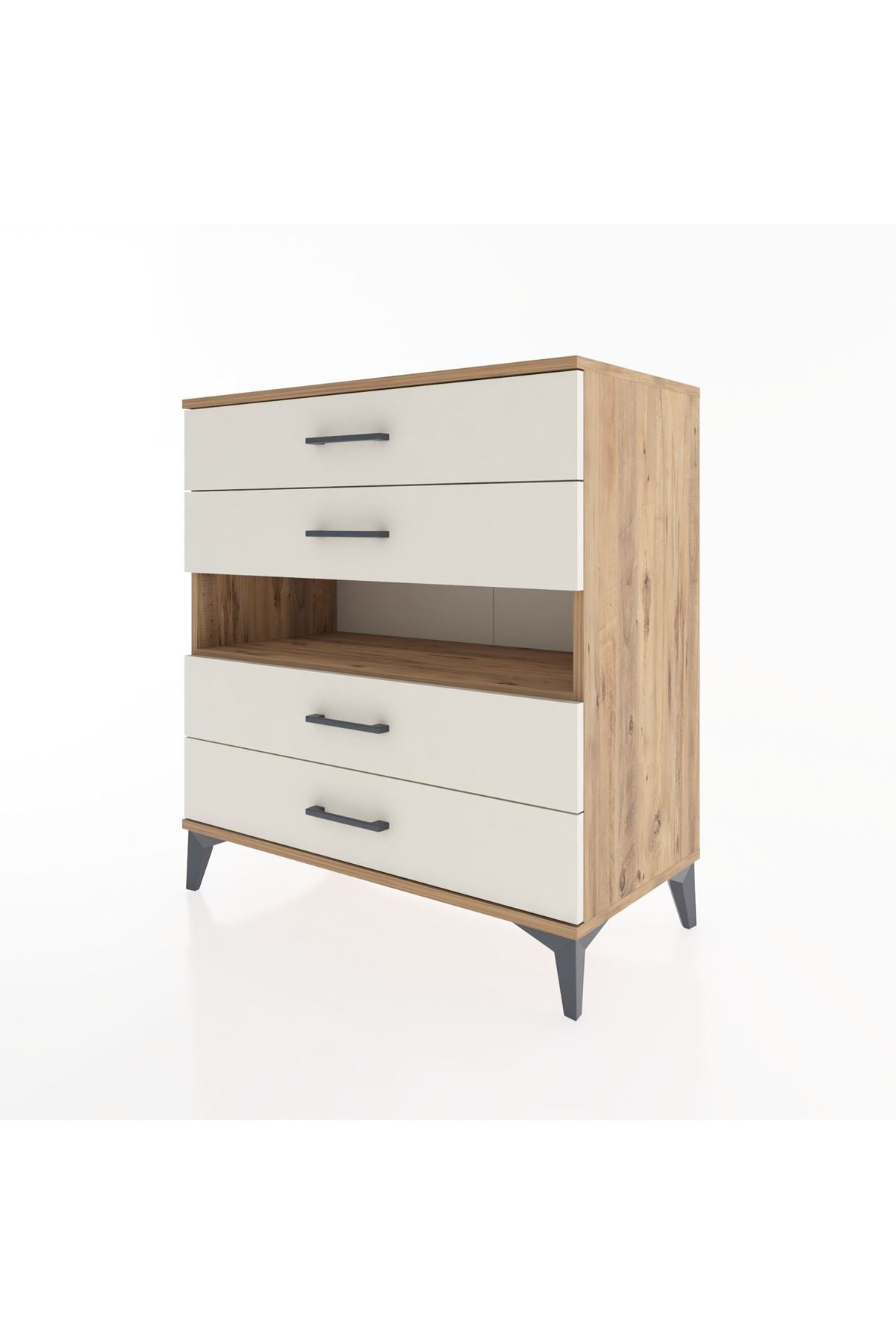 Hyperion Şifonyer Tek Raflı 4 Çekmeceli 88x44x96 Çam-Aytaşı