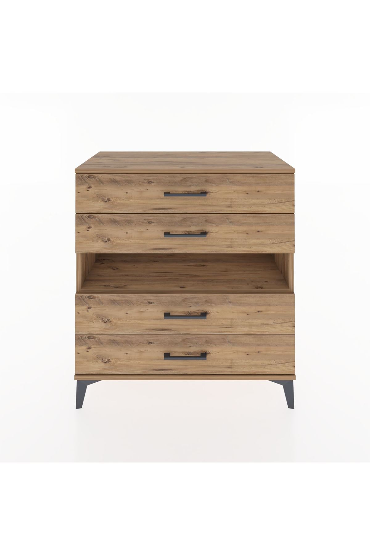 Hyperion Şifonyer Tek Raflı 4 Çekmeceli 88x44x96 Çam-Çam