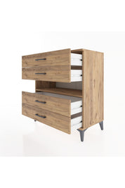 Hyperion Şifonyer Tek Raflı 4 Çekmeceli 88x44x96 Çam-Çam