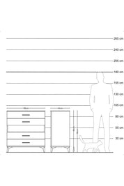Hyperion Şifonyer Tek Raflı 4 Çekmeceli 88x44x96 Çam-Çam