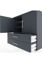 Hyperion Şifonyer 3 Raflı 2 Çekmeceli 2 Kapaklı 88x44x96 Antrasit-Antrasit