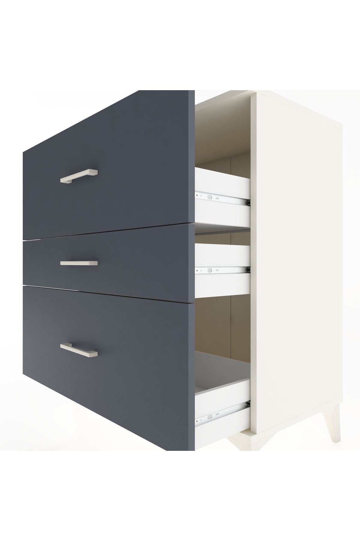 Hyperion Şifonyer 3 Çekmeceli 88x44x96 Aytaşı-Antrasit