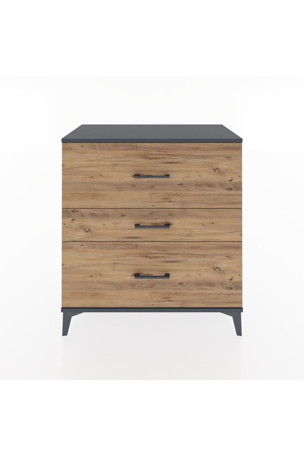 Hyperion Şifonyer 3 Çekmeceli 88x44x96 Antrasit-Çam