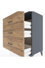 Hyperion Şifonyer 3 Çekmeceli 88x44x96 Antrasit-Çam