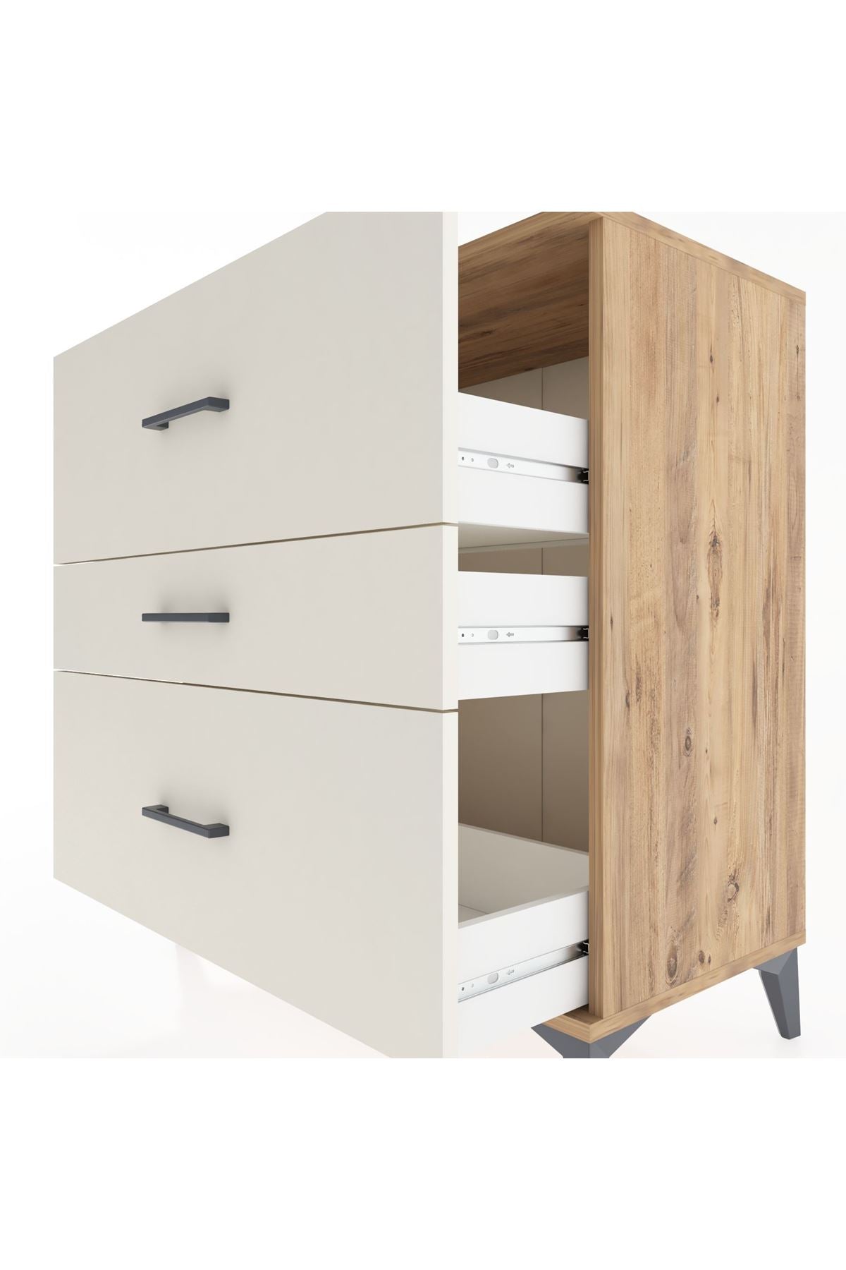 Hyperion Şifonyer 3 Çekmeceli 88x44x96 Çam-Aytaşı