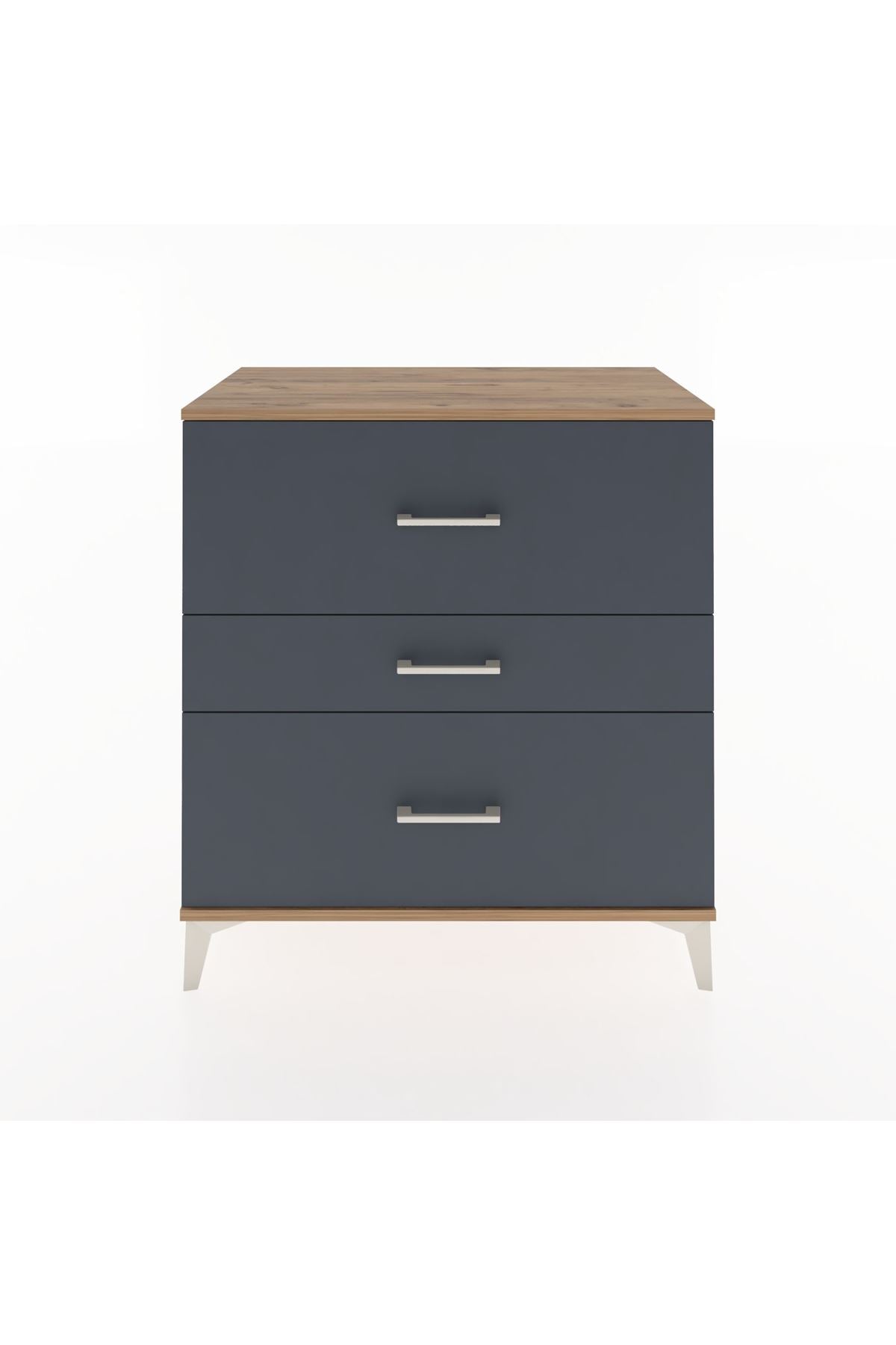 Hyperion Şifonyer 3 Çekmeceli 88x44x96 Çam-Antrasit