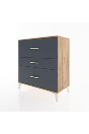 Hyperion Şifonyer 3 Çekmeceli 88x44x96 Çam-Antrasit