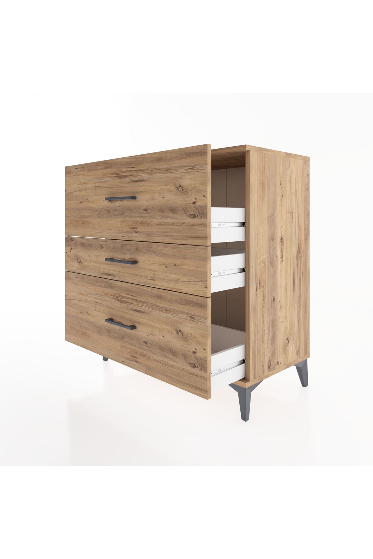 Hyperion Şifonyer 3 Çekmeceli 88x44x96 Çam-Çam