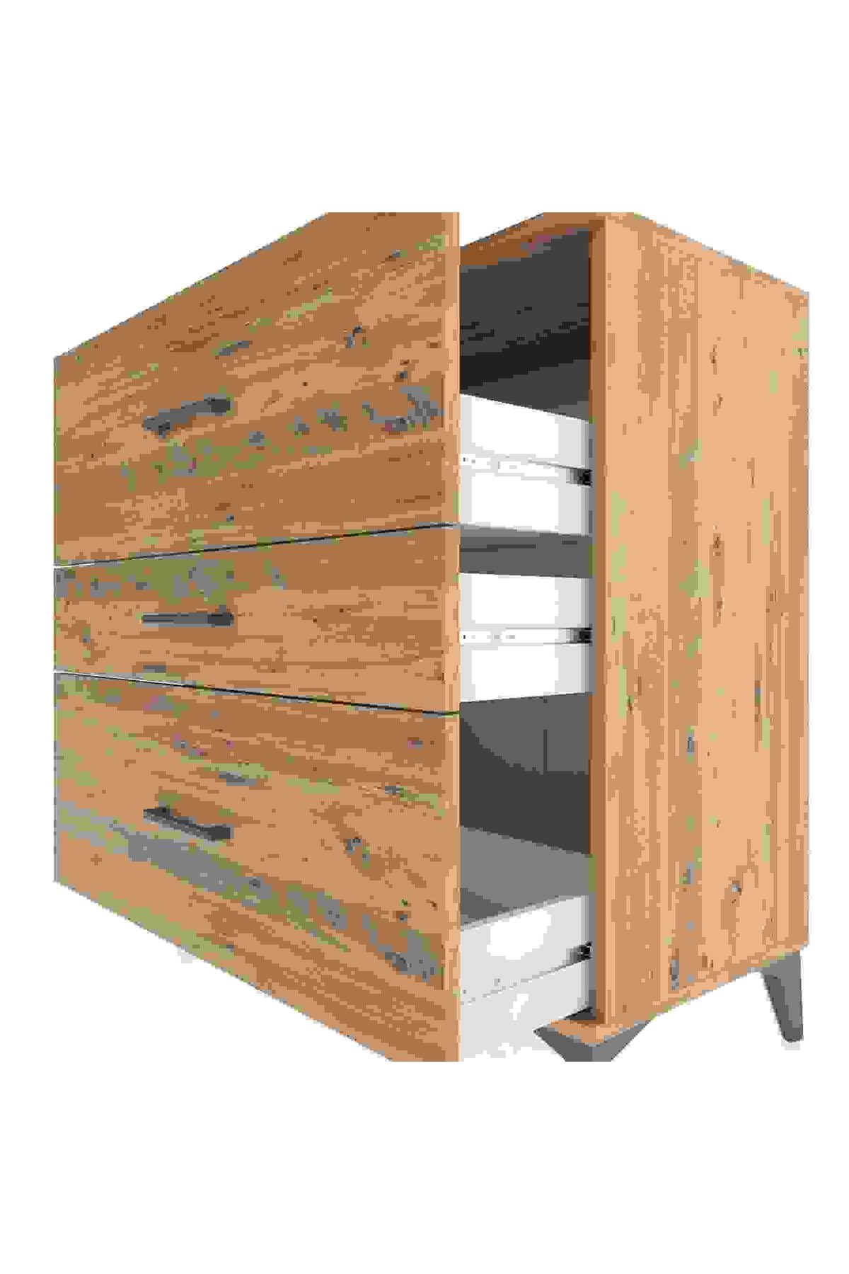 Hyperion Şifonyer 3 Çekmeceli 88x44x96 Çam-Çam