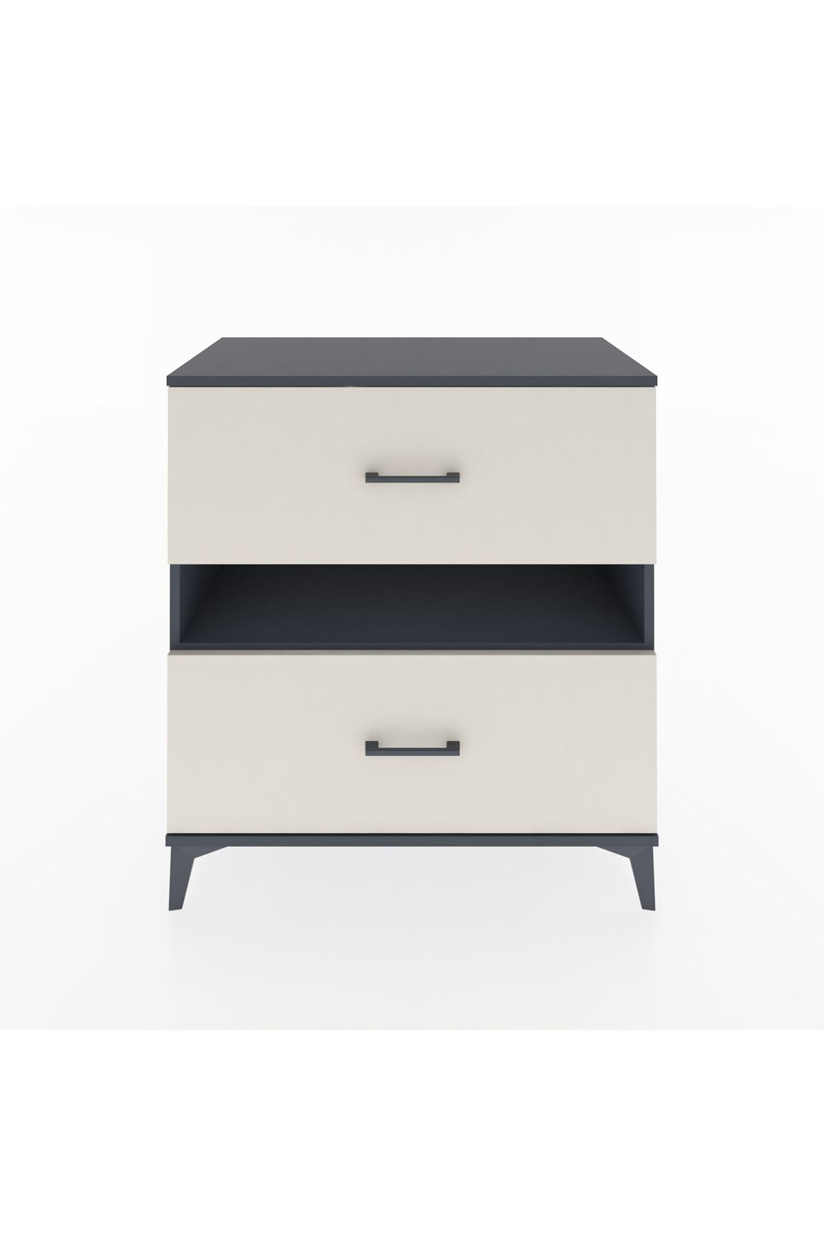 Hyperion Şifonyer Tek Raflı 2 Çekmeceli 88x44x96 Antrasit-Aytaşı