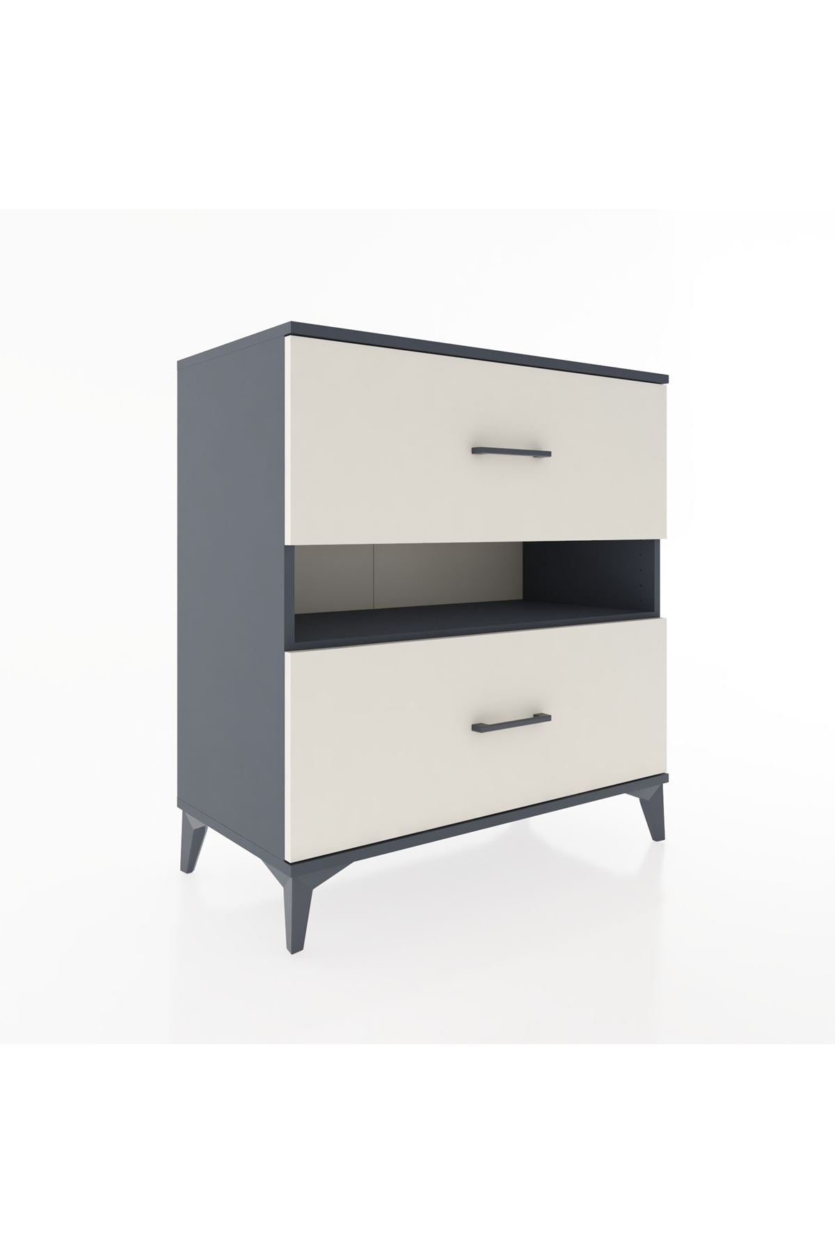 Hyperion Şifonyer Tek Raflı 2 Çekmeceli 88x44x96 Antrasit-Aytaşı