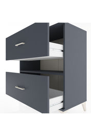 Hyperion Şifonyer Tek Raflı 2 Çekmeceli 88x44x96 Antrasit-Antrasit